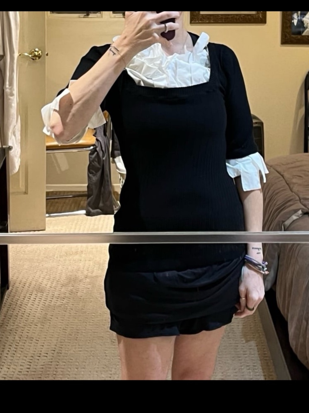 Anne Fontaine Ribbed Sweater with Flower.
